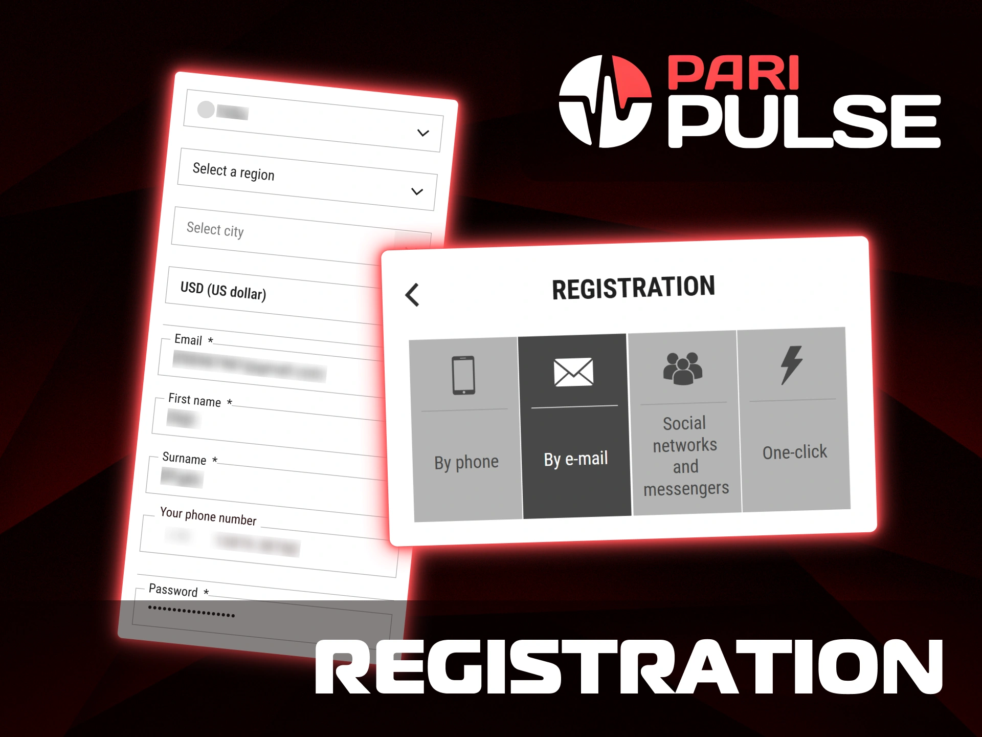 Choose your preferred method to sign up quickly on the PariPulse app.