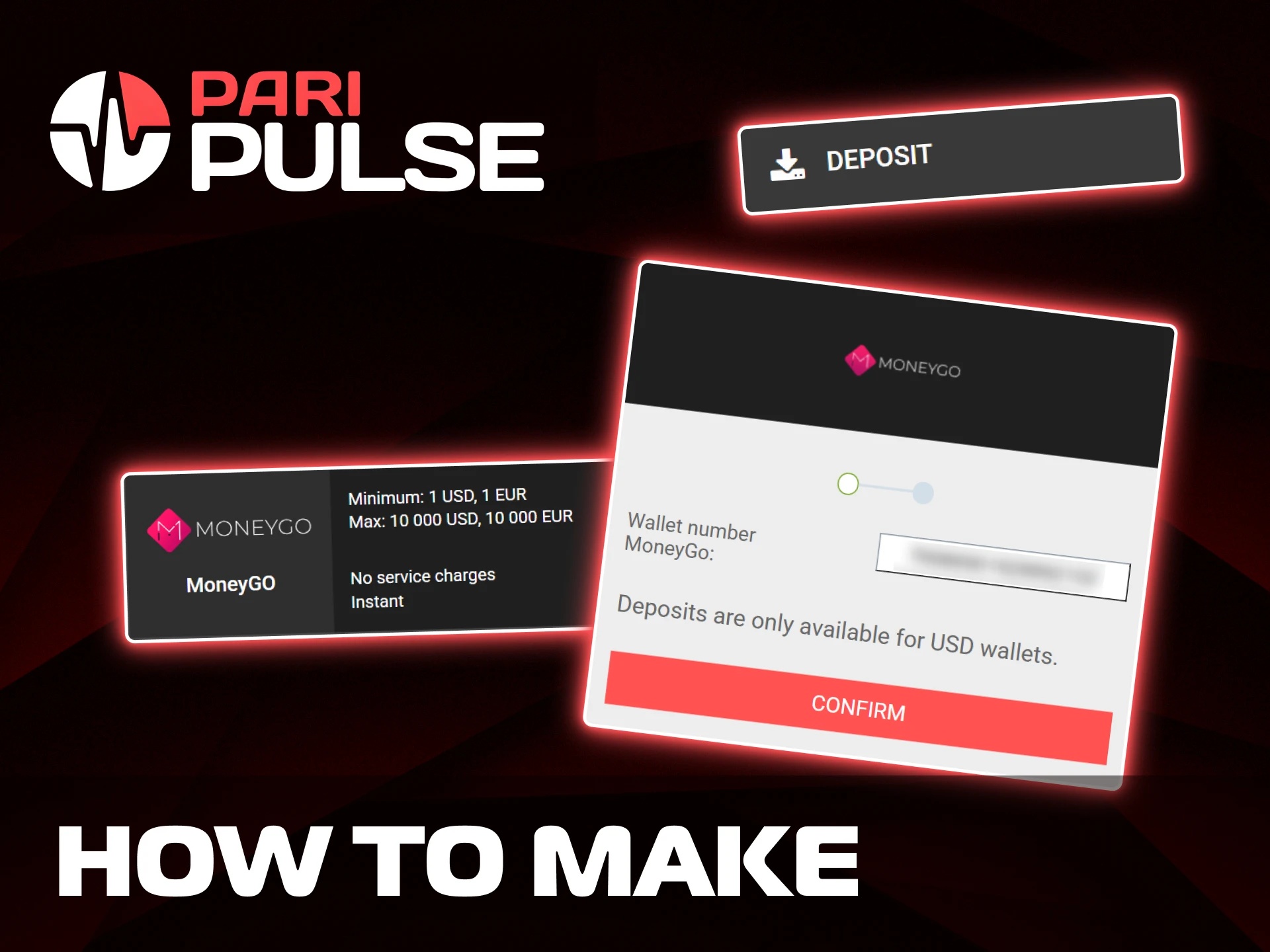 Follow the steps to make a quick deposit using MoneyGO at PariPulse.