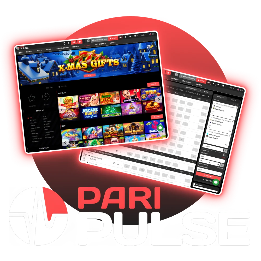 Experience the full range of betting and casino features on the PariPulse platform.