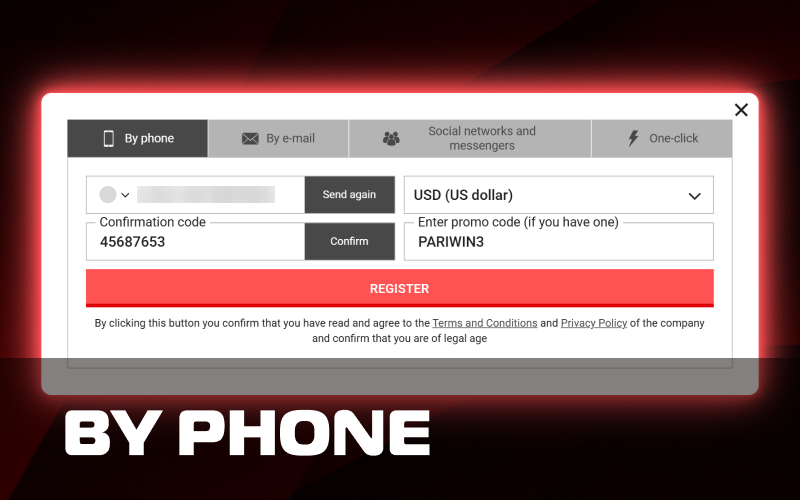 Create an account quickly using your mobile phone number on the PariPulse platform.