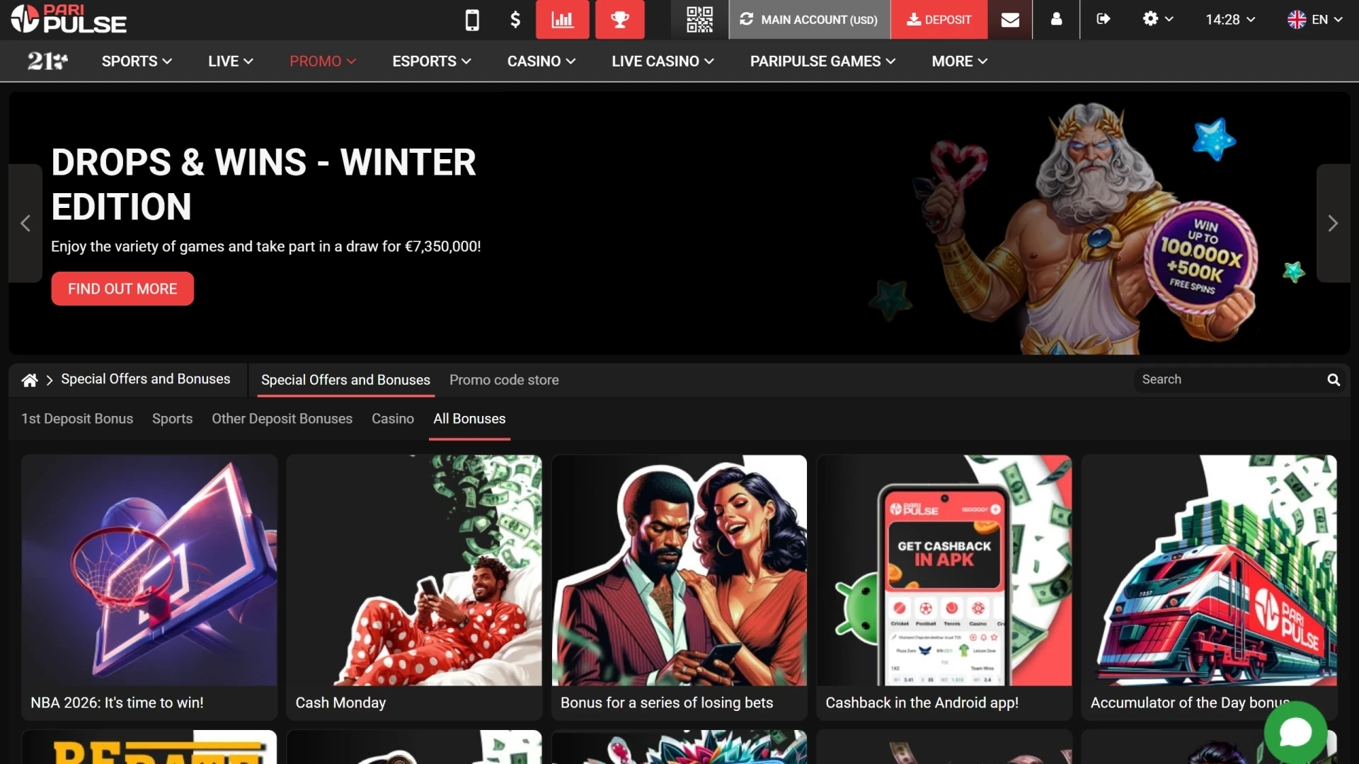 Browse the special offers and welcome bonuses available at PariPulse.