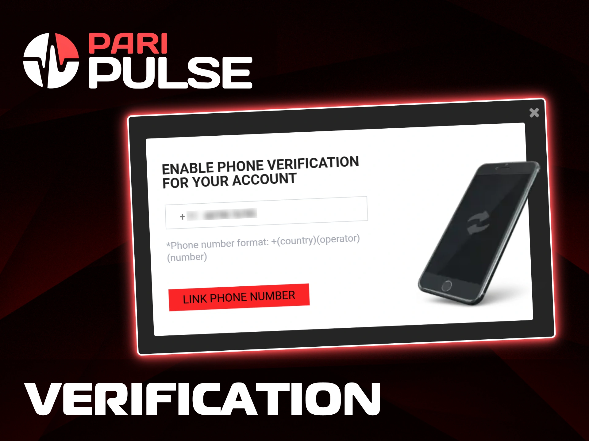Secure your account by linking your phone number during the verification process at PariPulse.